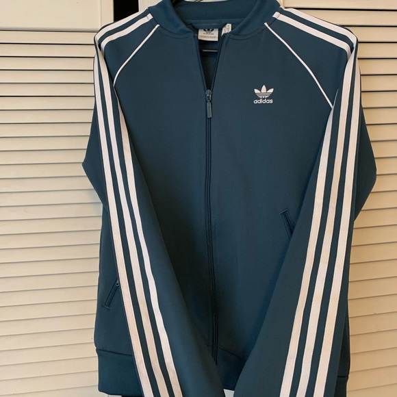 Adidas adicolor track suit jacket in blue size Med three stripes squid game - Picture 2 of 5